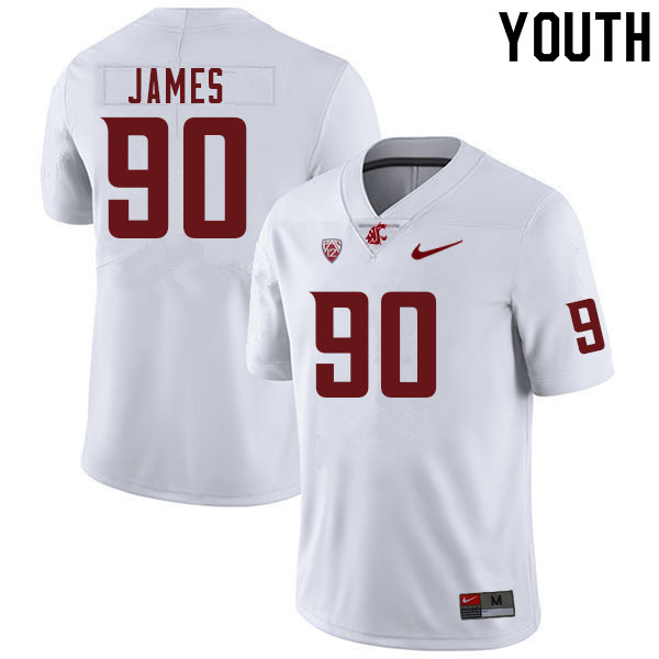 Youth #90 Nathaniel James Washington Cougars College Football Jerseys Sale-White - Click Image to Close